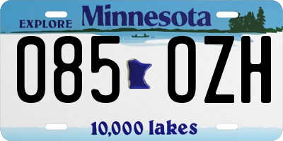 MN license plate 085OZH