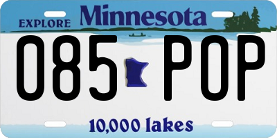 MN license plate 085POP