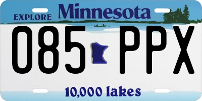 MN license plate 085PPX