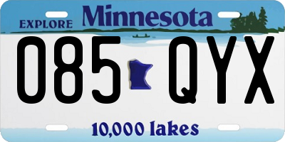 MN license plate 085QYX