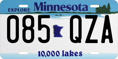 MN license plate 085QZA