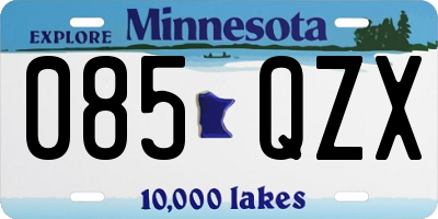 MN license plate 085QZX