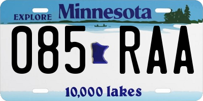 MN license plate 085RAA