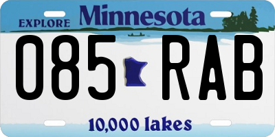 MN license plate 085RAB