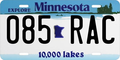 MN license plate 085RAC