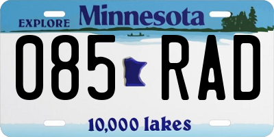 MN license plate 085RAD