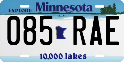 MN license plate 085RAE