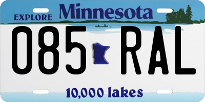 MN license plate 085RAL