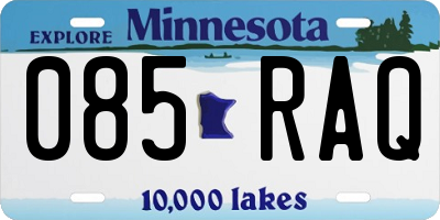 MN license plate 085RAQ