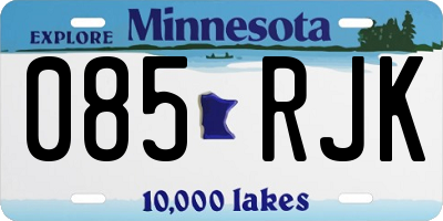 MN license plate 085RJK