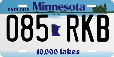 MN license plate 085RKB