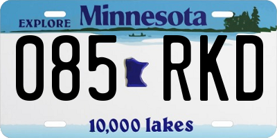 MN license plate 085RKD