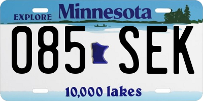 MN license plate 085SEK