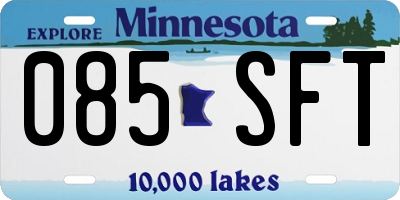 MN license plate 085SFT