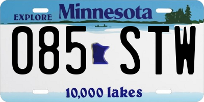 MN license plate 085STW