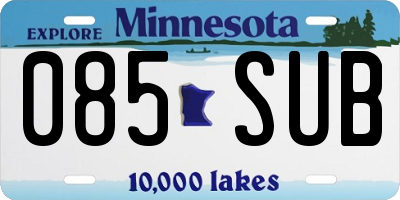 MN license plate 085SUB