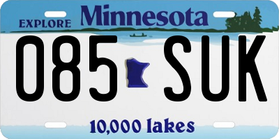 MN license plate 085SUK