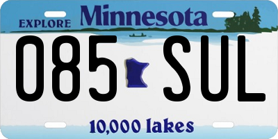 MN license plate 085SUL