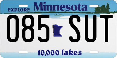 MN license plate 085SUT