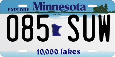 MN license plate 085SUW