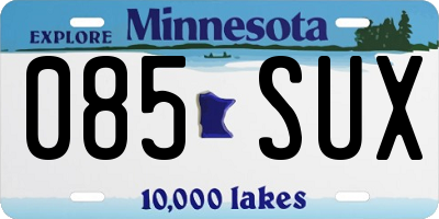 MN license plate 085SUX