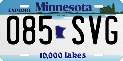 MN license plate 085SVG