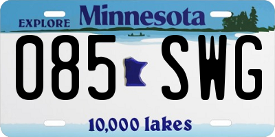 MN license plate 085SWG