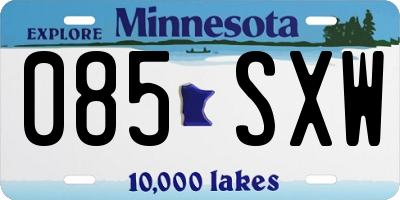 MN license plate 085SXW