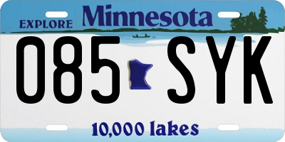 MN license plate 085SYK