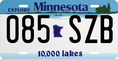 MN license plate 085SZB