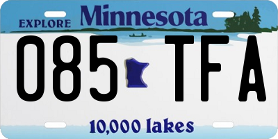 MN license plate 085TFA
