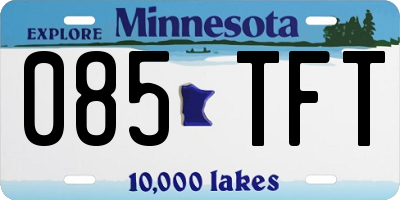 MN license plate 085TFT