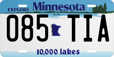 MN license plate 085TIA