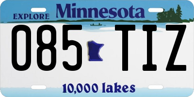 MN license plate 085TIZ
