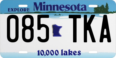MN license plate 085TKA