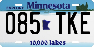 MN license plate 085TKE
