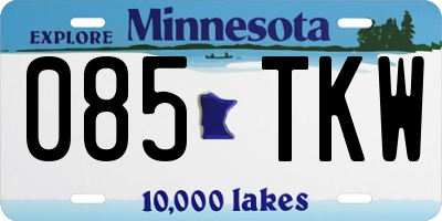 MN license plate 085TKW