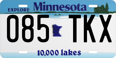 MN license plate 085TKX
