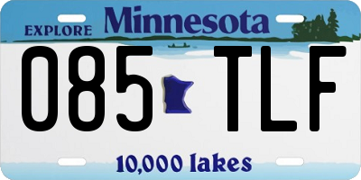 MN license plate 085TLF