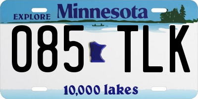 MN license plate 085TLK