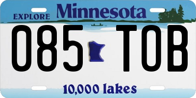 MN license plate 085TOB