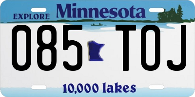 MN license plate 085TOJ