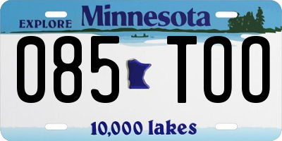MN license plate 085TOO