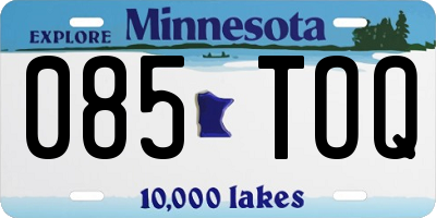 MN license plate 085TOQ