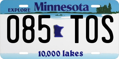 MN license plate 085TOS