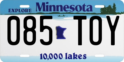 MN license plate 085TOY