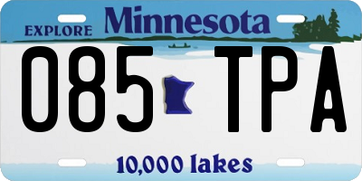 MN license plate 085TPA