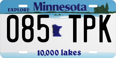 MN license plate 085TPK