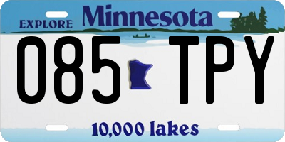 MN license plate 085TPY