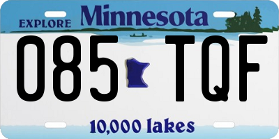 MN license plate 085TQF